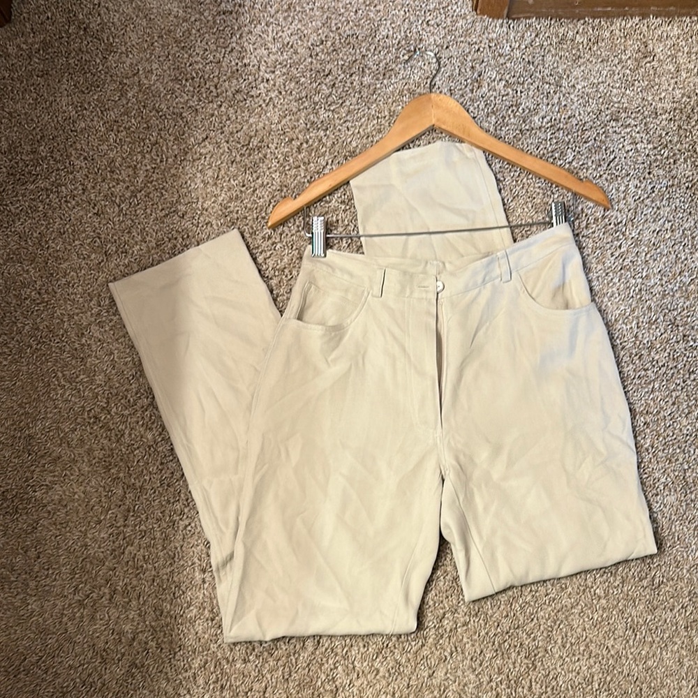 Women’s Golf Pants EP Pro Light Tan Silk Golf Pants lightweight size 2, small